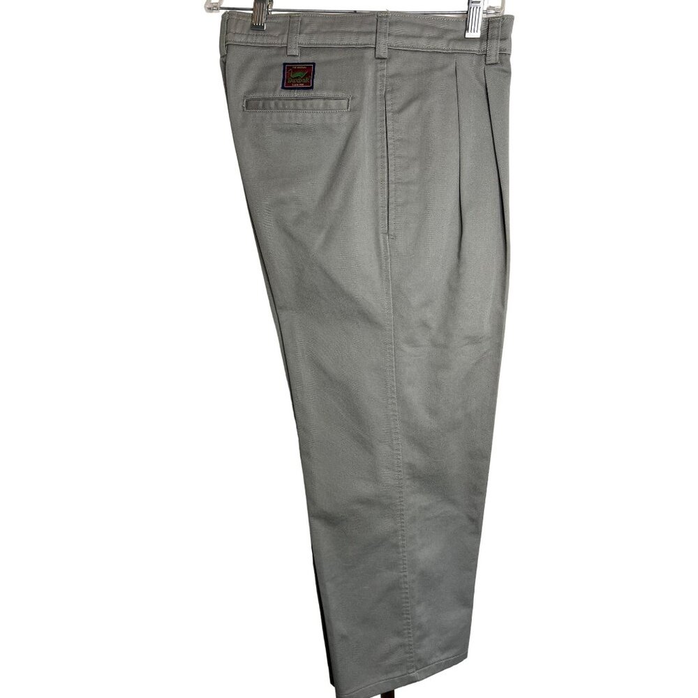 DUXBAK outdoor men’s pants size 32X 23.5 pleated pockets gray USA